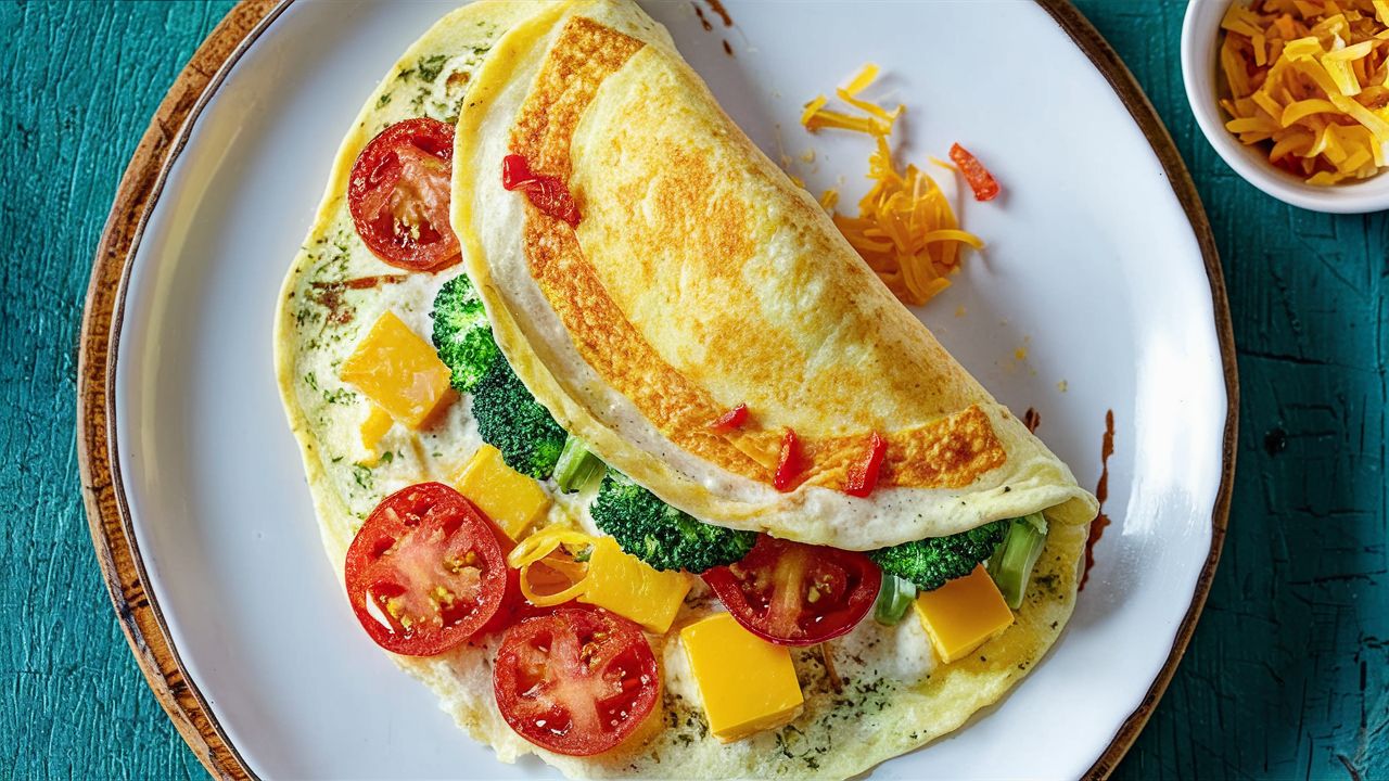 BROCCOLI, CHEDDAR & TOMATO OMELETTE | Route 3 Diner